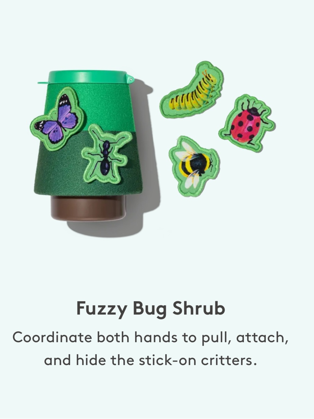 Lovevery Fuzzy Bug Shrub Kids Accessory Set - Green
